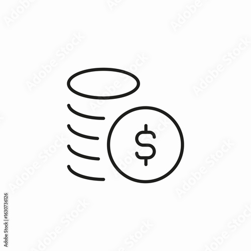 stack coins dollar icon sign vector