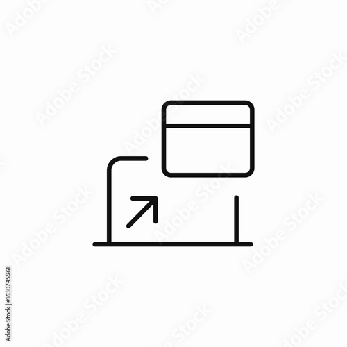 external window transfer icon sign vector