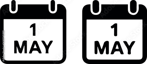 Labor day celebration calendar with date icon isolated on transparent background