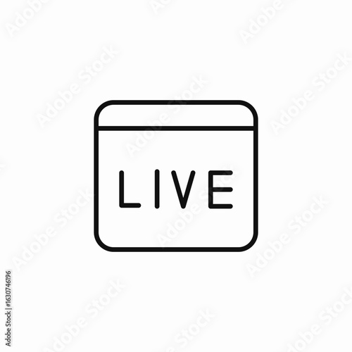 live stream window icon sign vector