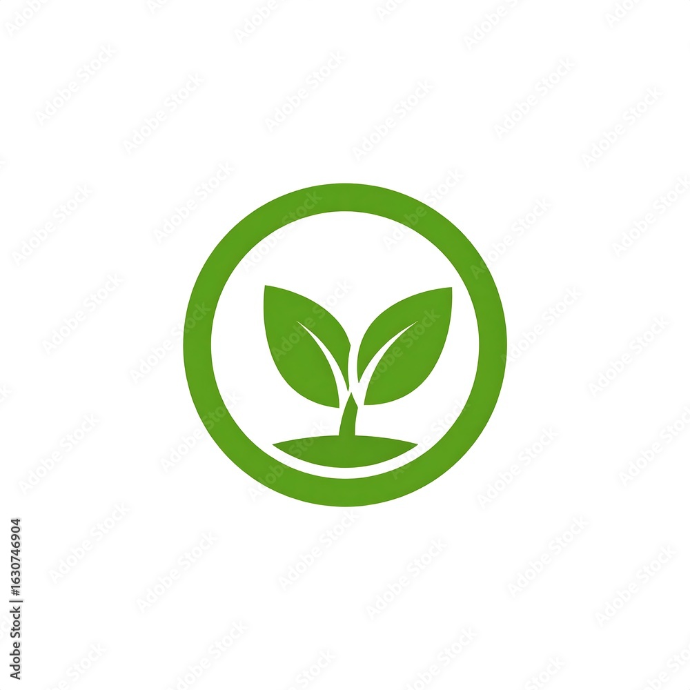 Fototapeta premium Green sprout inside circle