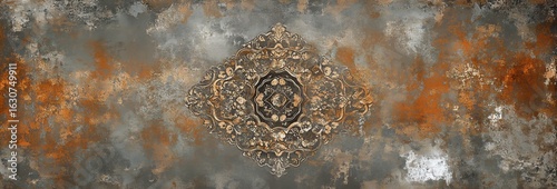 Elegant Wall Design Featuring Ornate Patterns and Rich Colors in a Vintage St...