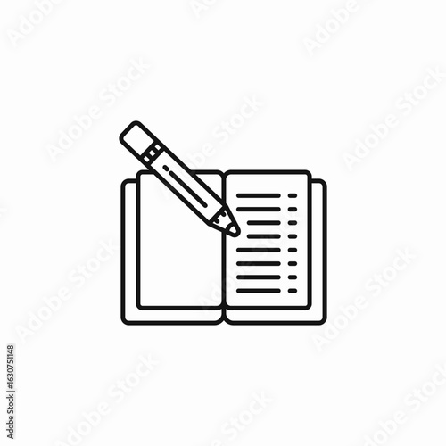 notebook pencil writing icon sign vector