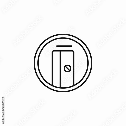 pencil sharpener circular icon sign vector
