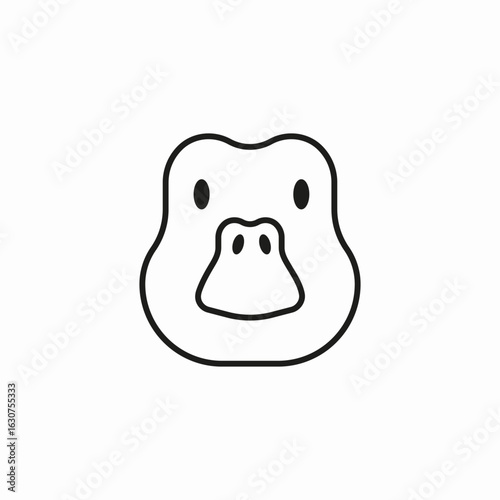 cute duck face icon sign vector