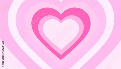 Pink heart, layered, swirling