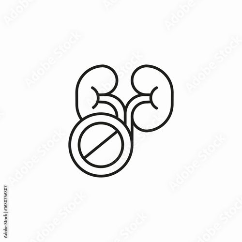 kidney failure prohibited icon sign vector