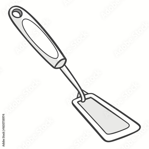 Thin metal dosa spatula illustration in white