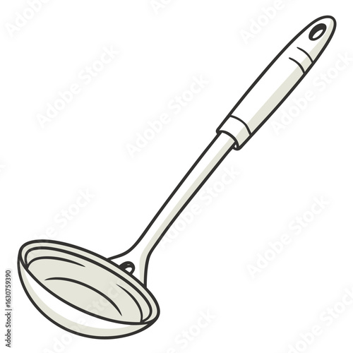 Flat ladle for ghee or tadka in white background banner