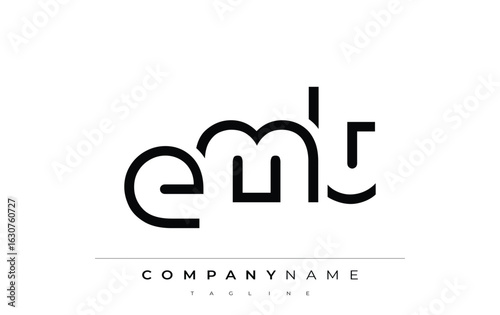 EMT abstract letter logo design. Modern Business Logo Design With Abstract Typography and Contemporary Style
