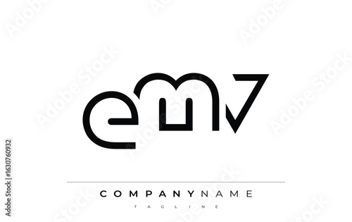 EMV abstract letter logo design. Modern Business Logo Design With Abstract Typography and Contemporary Style