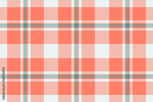 Vibrant coral and white plaid pattern.  Perfect for textile designs, website backgrounds, or stationery. This cheerful, summery texture evokes feelings of warmth and comfort.