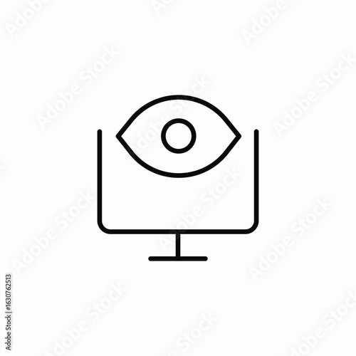 eye on screen icon sign vector