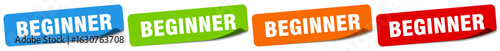beginner sticker. beginner sticker set on white background