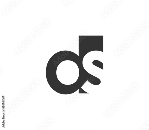 DS creative geometric initial based modern and minimal logo. Letter d s trendy fonts.