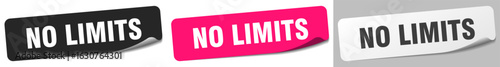 no limits sticker. no limits sticker set on white background