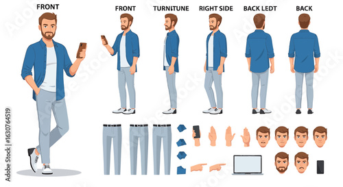  Male character creator kit with poses, gestures, and expressions