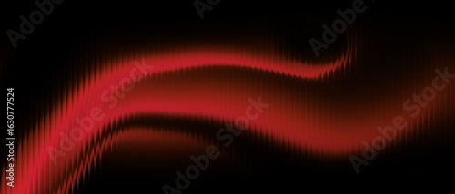 Vibrant red abstract wave flowing dynamically across a dark, textured background
