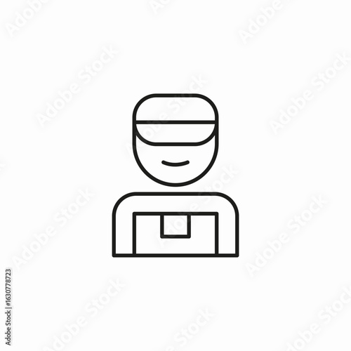 delivery person box icon sign vector