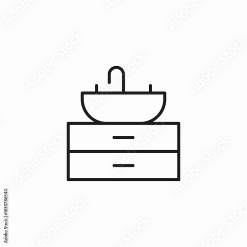 bathroom sink cabinet icon sign vector
