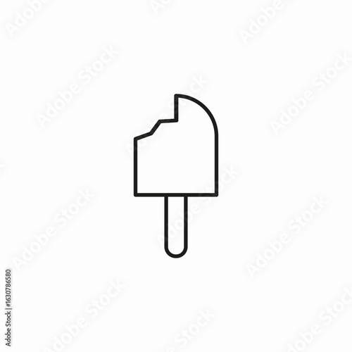 bitten ice pop icon sign vector