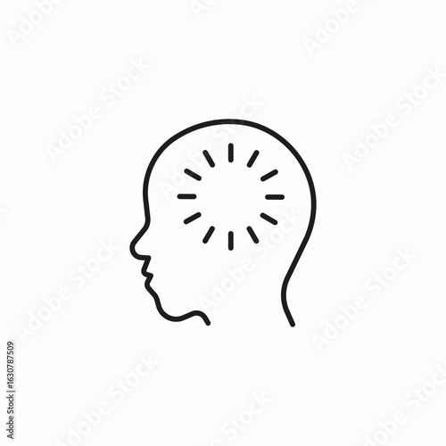 head starburst creativity icon sign vector