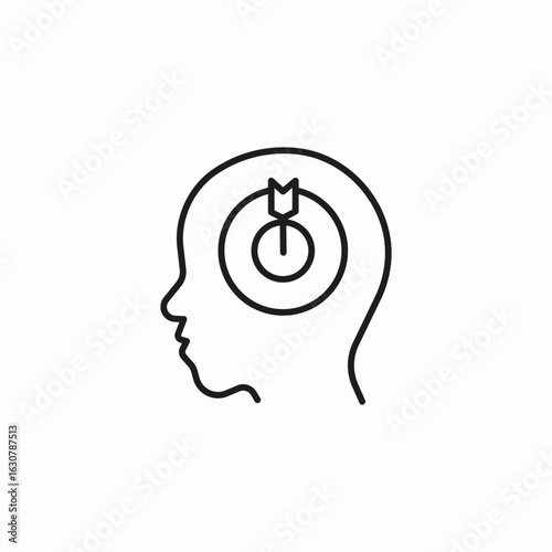 head target focus icon sign vector