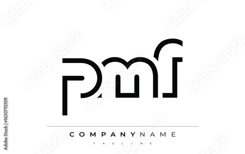 PMF abstract letter logo design. Modern Business Logo Design With Abstract Typography and Contemporary Style