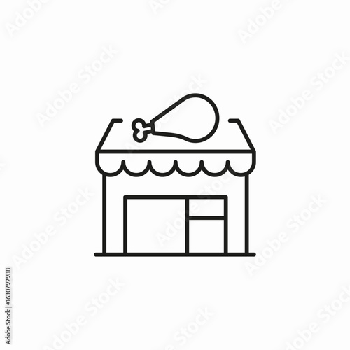 chicken leg eatery icon sign vector