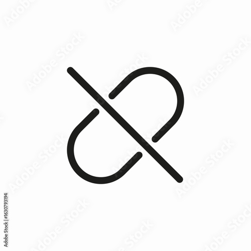 disconnected link broken icon sign vector