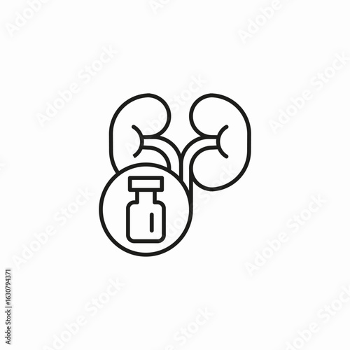 kidneys with medicine icon sign vector
