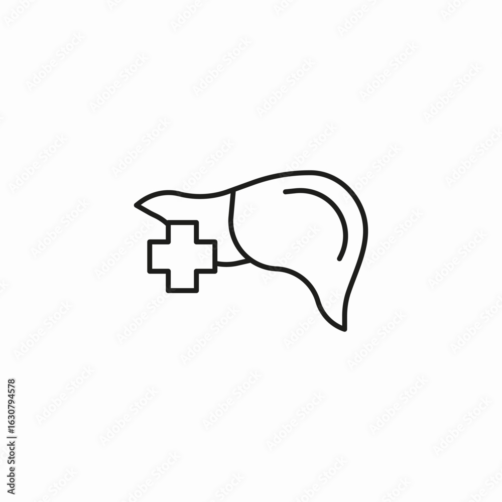Fototapeta premium liver medical cross icon sign vector