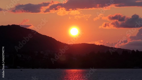 Zurich, Lake of Zurich, Switzerland, Sunset. 
