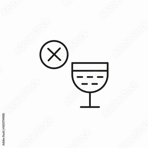 no alcohol drink icon sign vector