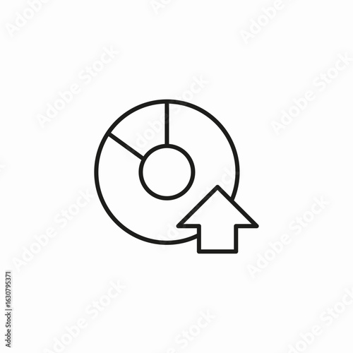 pie chart upload icon sign vector
