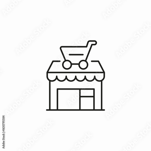 shopping cart store icon sign vector