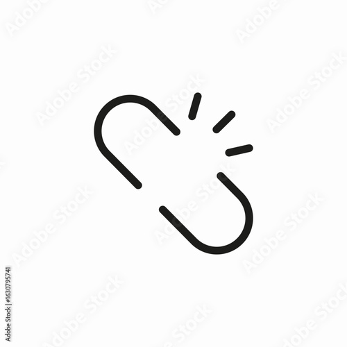 unlinked single clip icon sign vector