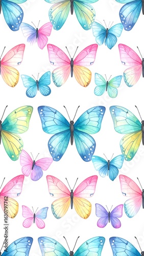 Wallpaper Mural Colorful butterfly pattern Torontodigital.ca