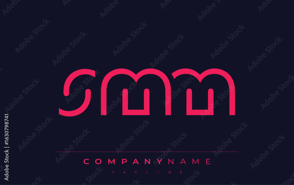Fototapeta premium SMM abstract letter logo design. Modern Business Logo Design With Abstract Typography and Contemporary Style