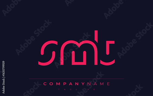 SMT abstract letter logo design. Modern Business Logo Design With Abstract Typography and Contemporary Style