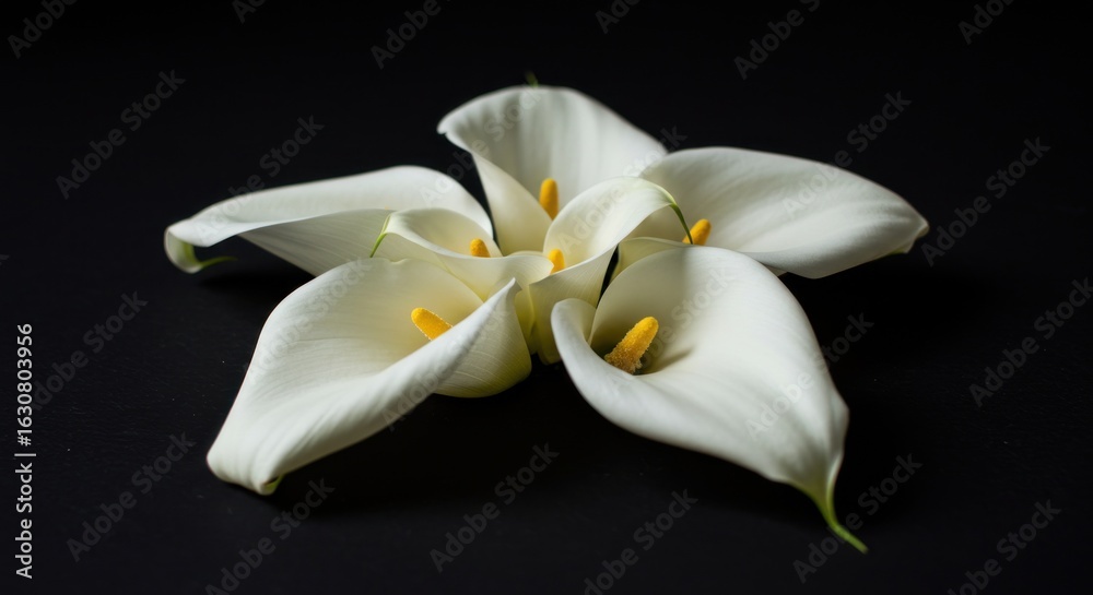 Fototapeta premium White Calla Lilies on Black