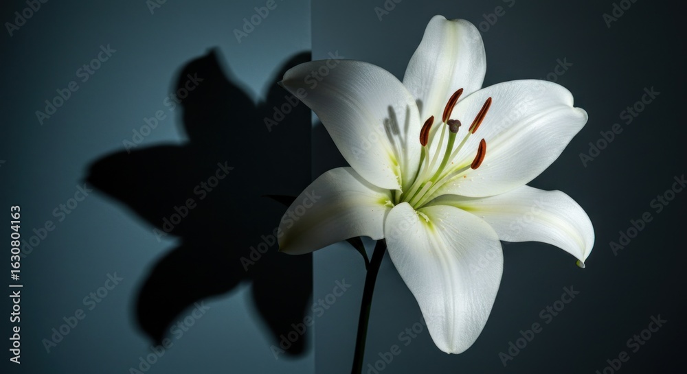 Fototapeta premium White lily in shadow