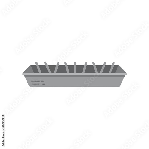 Vector illustration of feeding trough for pigs on white background