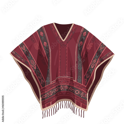 Vector illustration of poncho spread out on white background