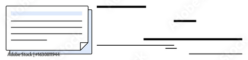 Document outline with multiple horizontal lines, symbolizing structured data, organization, and workflows. Ideal for document management, communication, planning, workflow, clarity education simple