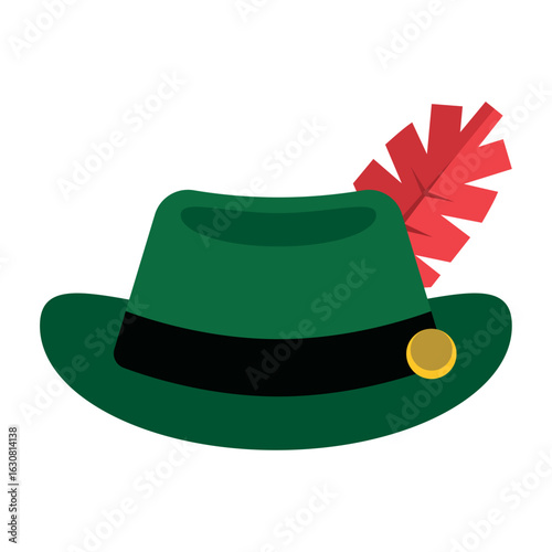 Traditional green hat. Vector