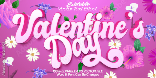 Valentine's Day Vector Text Effect Editable Alphabet Pink Love Romance