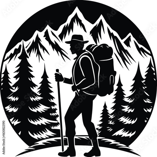 hiker carrying a backpack, symbolizing adventure and exploration