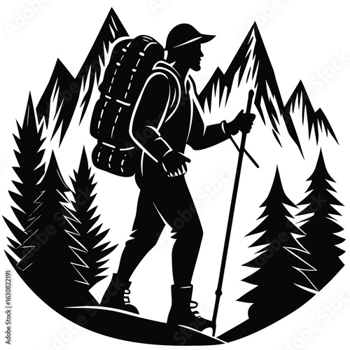 hiker carrying a backpack, symbolizing adventure and exploration