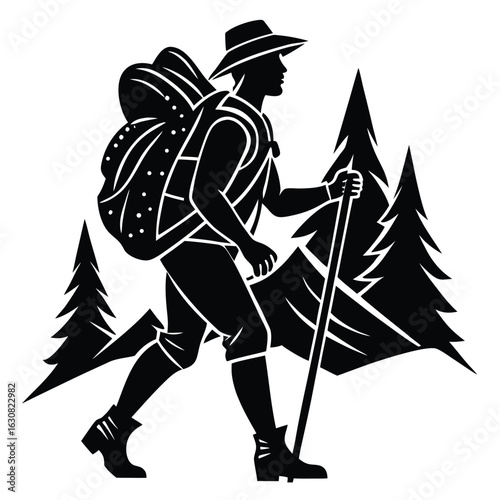 hiker carrying a backpack, symbolizing adventure and exploration